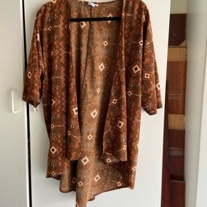 Lularoe Lindsay, lightweight brown cardigan